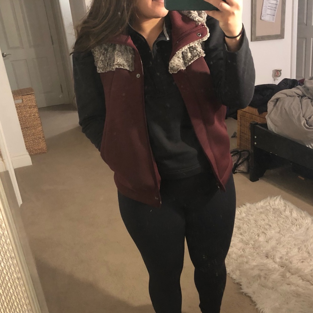 North face fuzzy vest